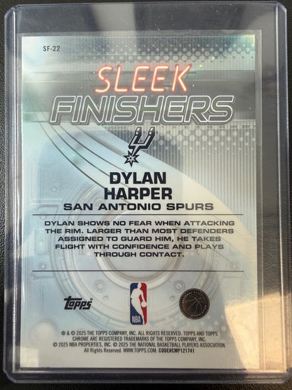 2025-26 Topps Chrome #SF-22 Dylan Harper Sleek Finishers Green Refractor #/99