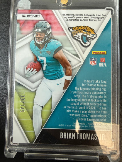 2024 Panini Phoenix #RRDP-BTJ Brian Thomas Jr. Rising Rookie Dual Patch Auto