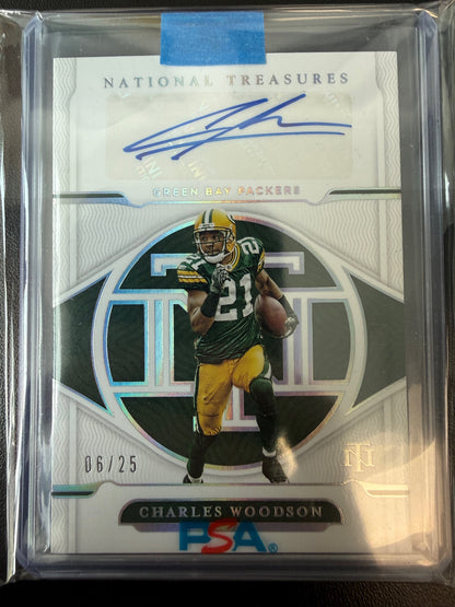 2021 Panini National Treasures #S-CW Charles Woodson Signatures Holo Silver #/25