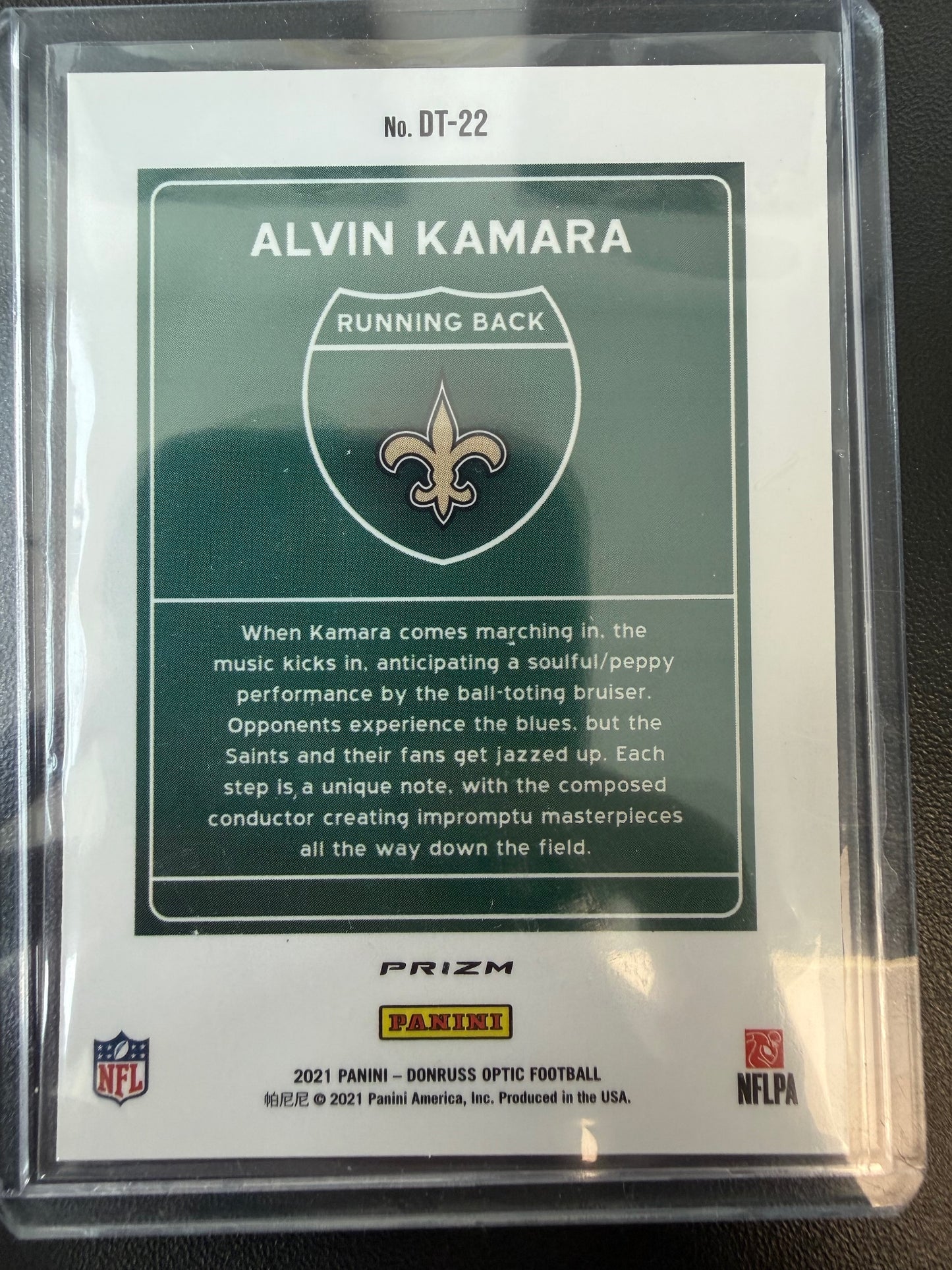 2021 Donruss Optic #DT-22 Alvin Kamara Downtown!