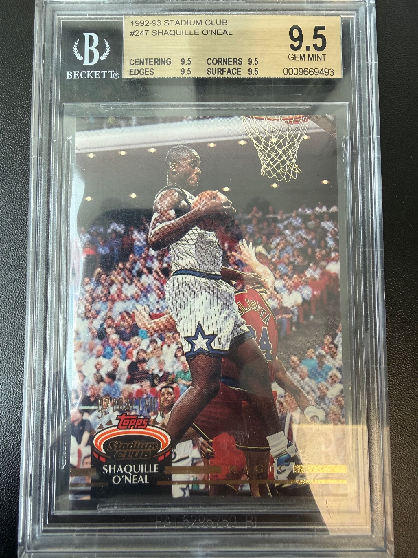 1992-93 Stadium Club #247 Shaquille O'Neal Members Only BGS 9.5 true gem