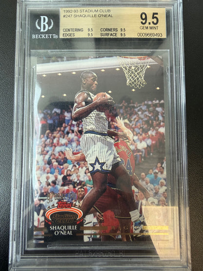 1992-93 Stadium Club #247 Shaquille O'Neal Members Only BGS 9.5 true gem