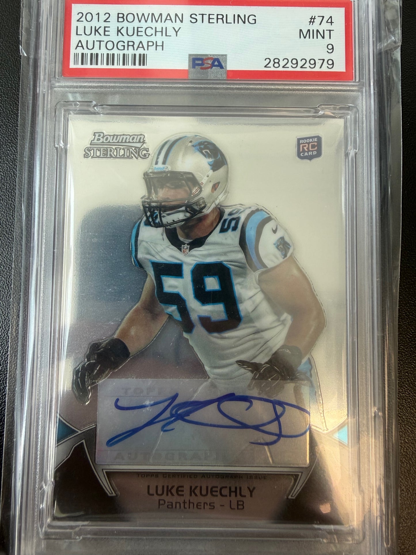 2012 Bowman Sterling #74 Luke Kuechly Autographs PSA 9