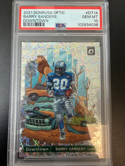 2021 Donruss Optic #DT-14 Barry Sanders Downtown! PSA 10