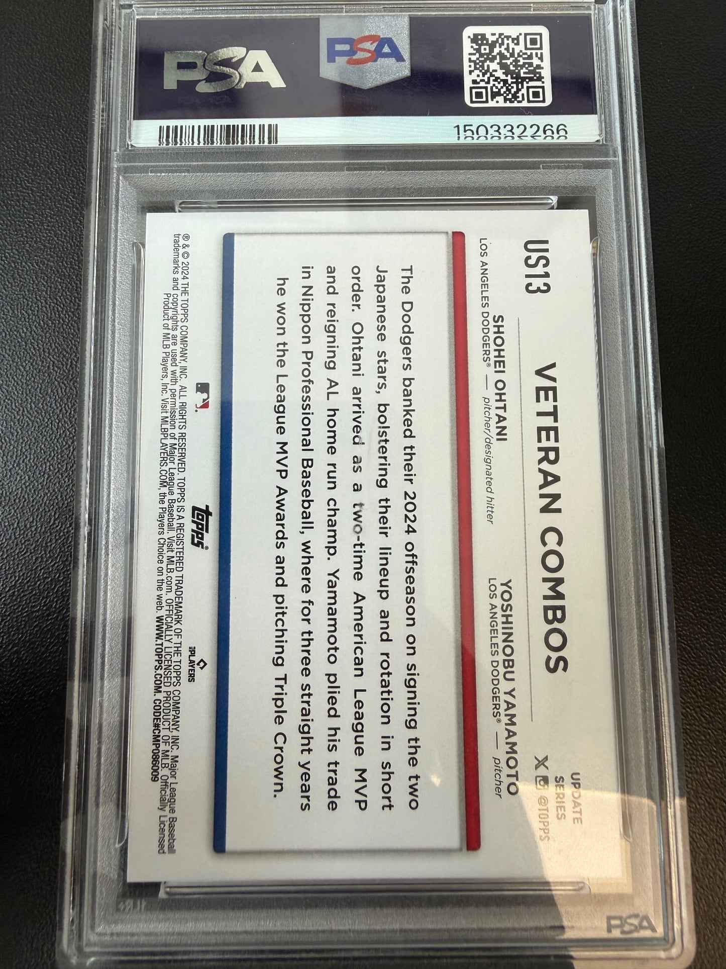 2024 Topps Update #US13 Shoehi/Yamaoto PSA 10 Yellow