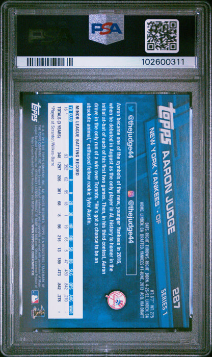 2017 Topps #287 Aaron Judge PSA 9