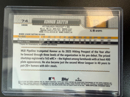 2026 Topps Chrome #74 Konnor Griffin Gold Raywave Refractors #/50