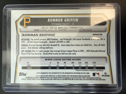 2026 Bowman #CPA-KG Konnor Griffin Chrome Prospect Autographs Refractors #/499
