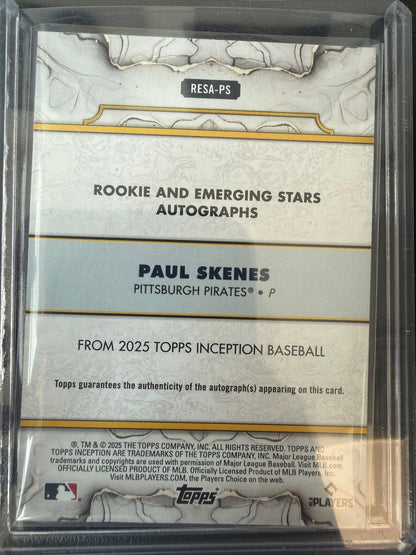 2025 Topps Inception #RESA-PS Paul Skenes Emerging Stars Auto Purple /75