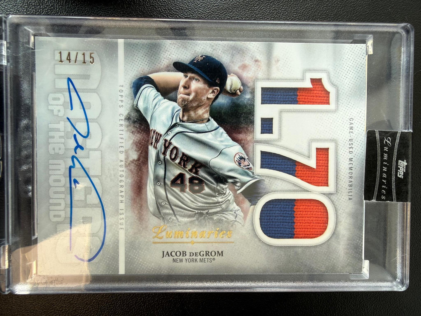 2019 Topps Luminaries - Masters of the Mound Auto Relics  Jacob deGrom #/15