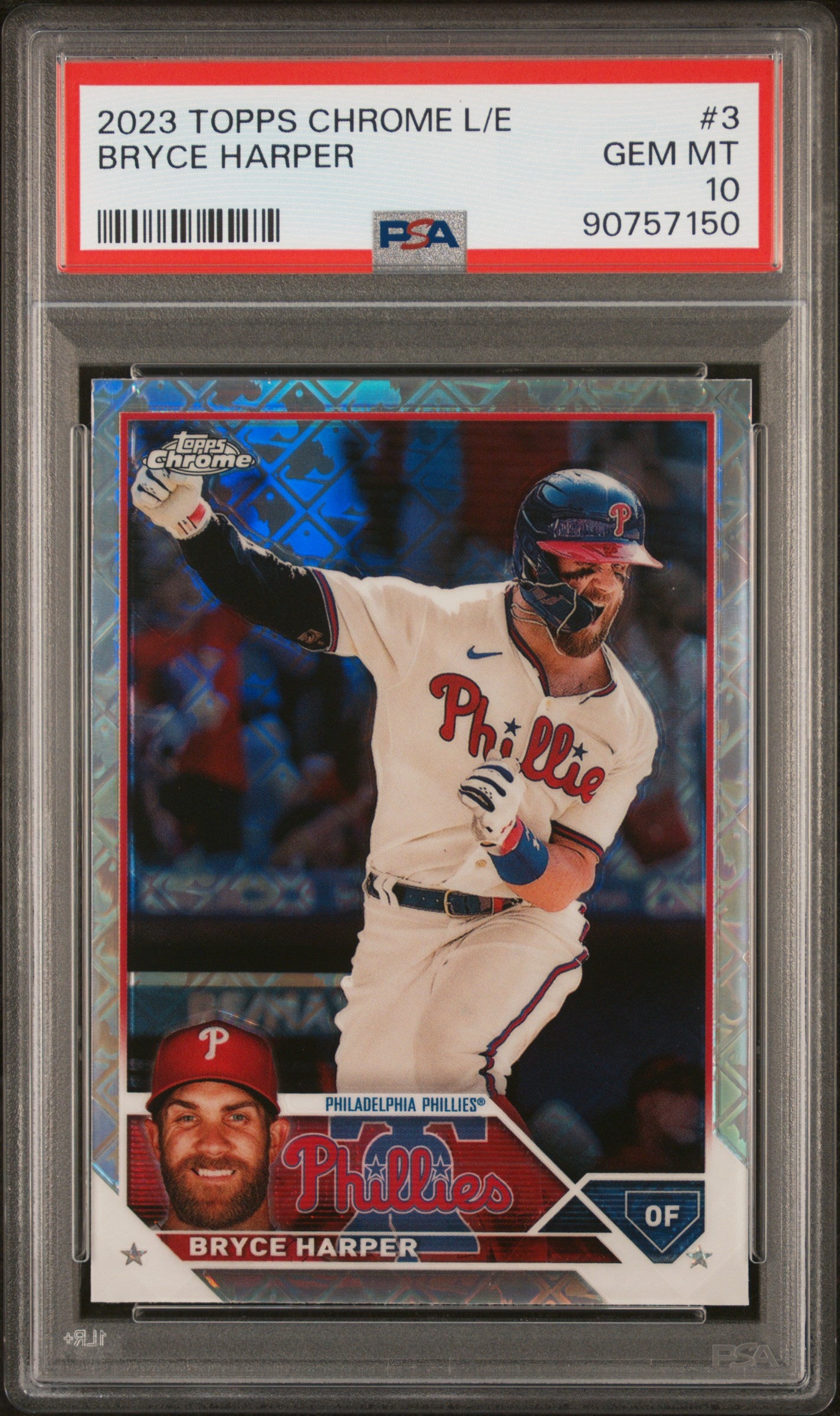 2023 Topps Chrome Logofractor Edition #3 Bryce Harper PSA 10