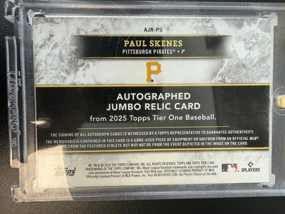 2025 Topps Tier One #AJR-PS Paul Skenes Tier One Patch Auto Green #/15