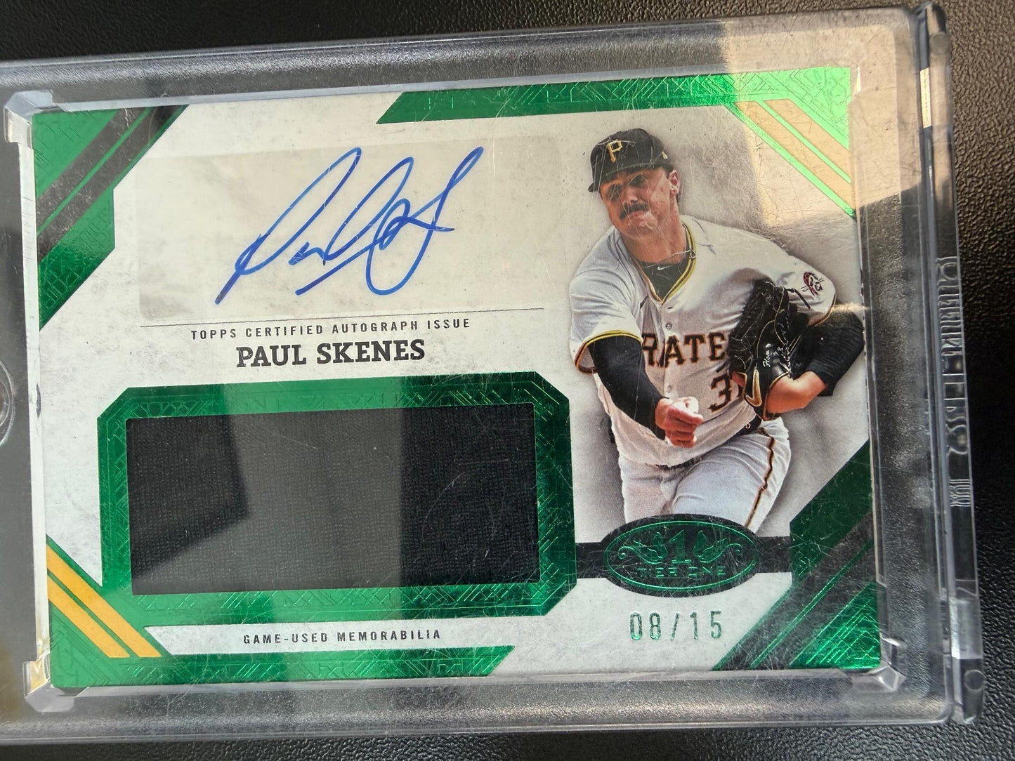 2025 Topps Tier One #AJR-PS Paul Skenes Tier One Patch Auto Green #/15