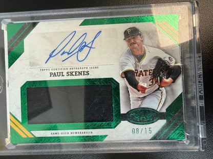 2025 Topps Tier One #AJR-PS Paul Skenes Tier One Patch Auto Green #/15