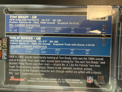 2004 Bowman #FFW-BR Brady / Rivers Fast Forward Dual Jersey #/199