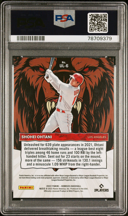 2022 Panini Donruss Unleashed #UL6 Shohei Ohtani Unleashed-Rapture PSA 10