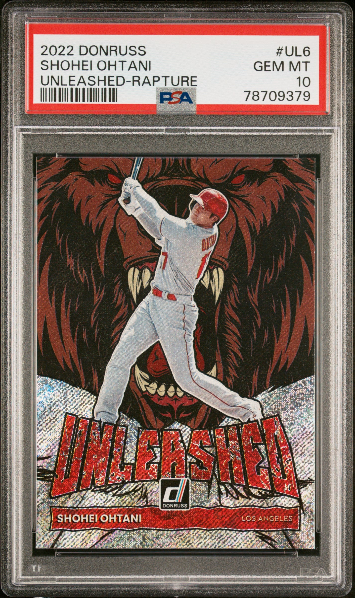 2022 Panini Donruss Unleashed #UL6 Shohei Ohtani Unleashed-Rapture PSA 10