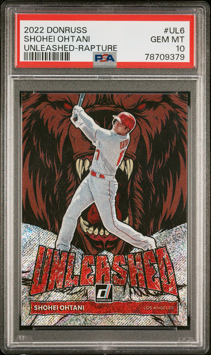 2022 Panini Donruss Unleashed #UL6 Shohei Ohtani Unleashed-Rapture PSA 10