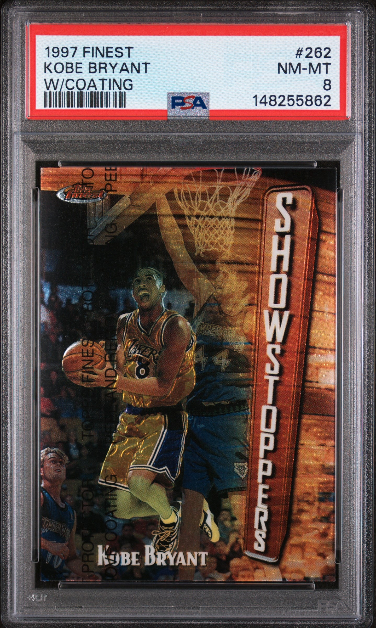 1997 Finest #262 Kobe Bryant W/Coating PSA 8
