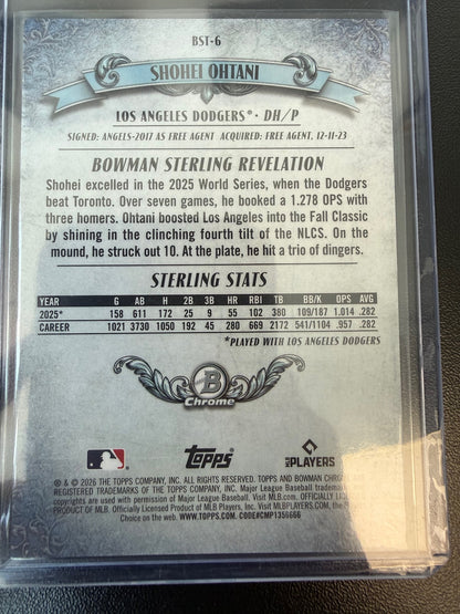 2026 Bowman #BST-6 Shohei Ohtani Bowman Sterling Mojo Blue Refractors #/150