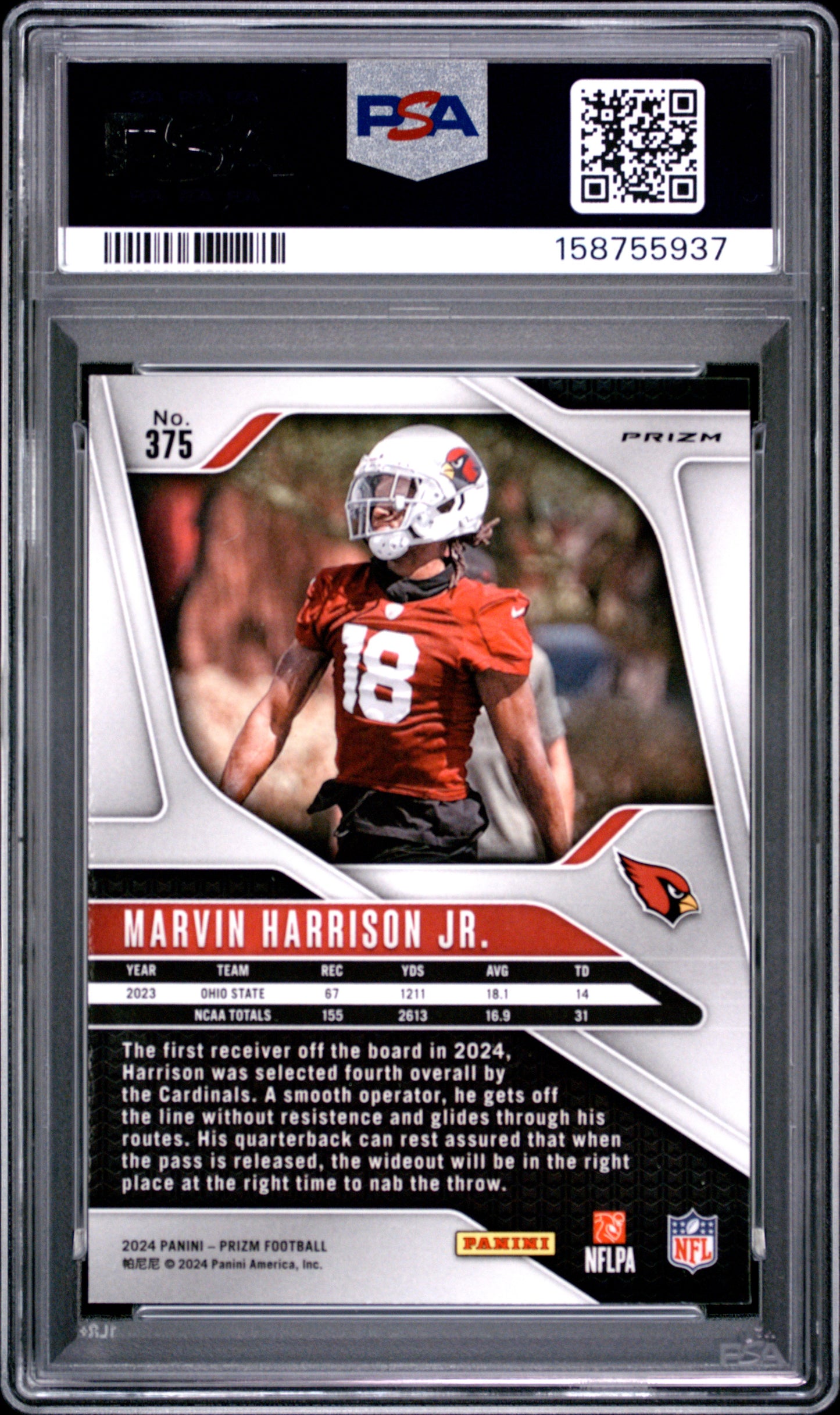 2024 Panini Prizm #375 Marvin Harrison Jr. Green Wave PSA 10
