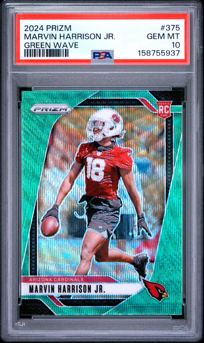 2024 Panini Prizm #375 Marvin Harrison Jr. Green Wave PSA 10