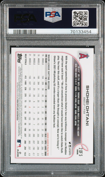 2022 Topps All-Star Game  #2 Shohei Ohtani Stamped Bonus PSA 9 LOW POP