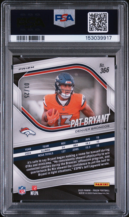 2025 Panini Prizm #366 Pat Bryant Navy Camo PSA 9