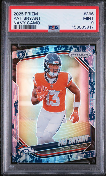 2025 Panini Prizm #366 Pat Bryant Navy Camo PSA 9