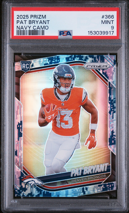 2025 Panini Prizm #366 Pat Bryant Navy Camo PSA 9