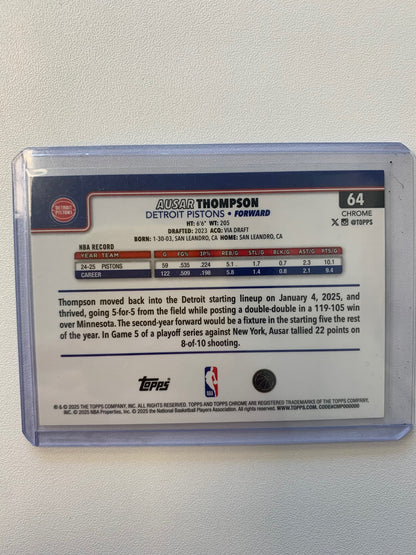 2025-26 Topps Chrome #64 Ausar Thompson Gold Refractor /50