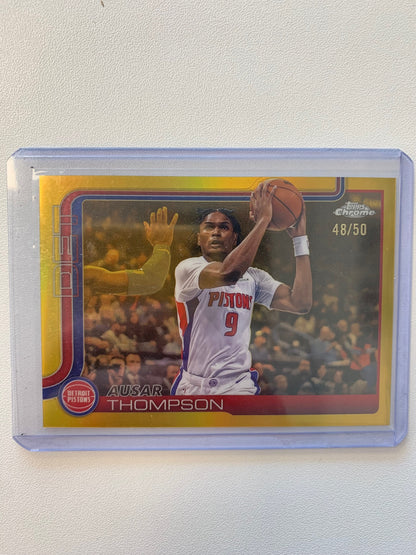 2025-26 Topps Chrome #64 Ausar Thompson Gold Refractor /50