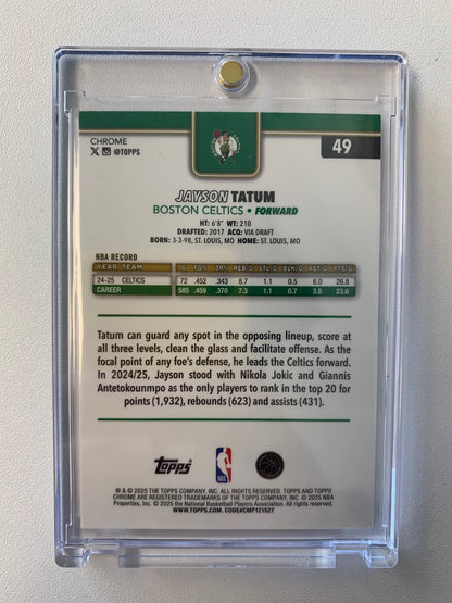 2025-26 Topps Chrome #49 Jayson Tatum Gold Refractor #/50