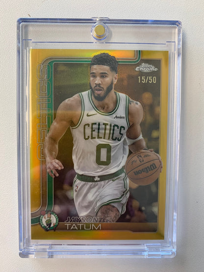 2025-26 Topps Chrome #49 Jayson Tatum Gold Refractor #/50