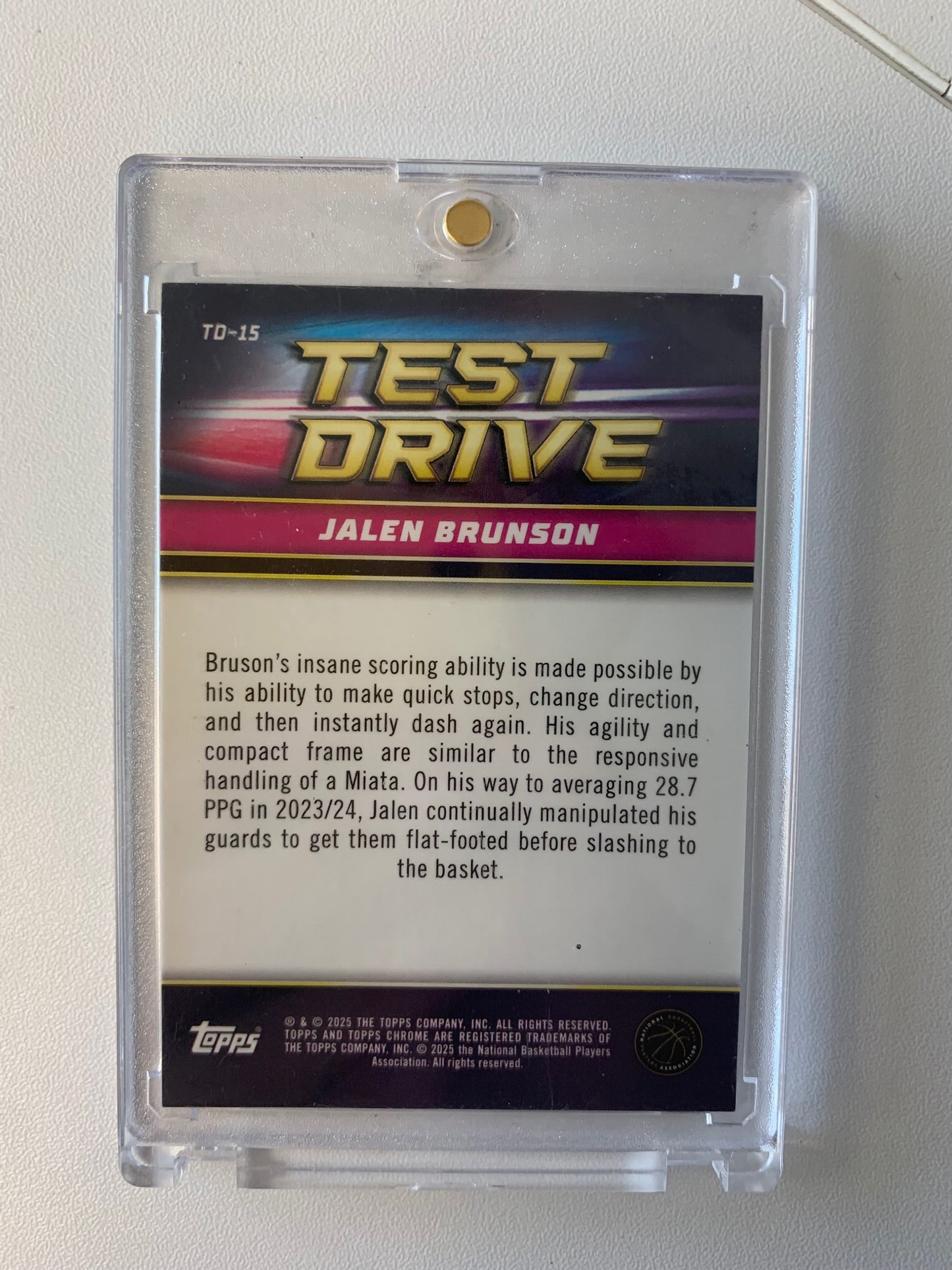 2024-25 Topps Chrome #TD-15 Jalen Brunson Test Drive Orange Refractor #/25