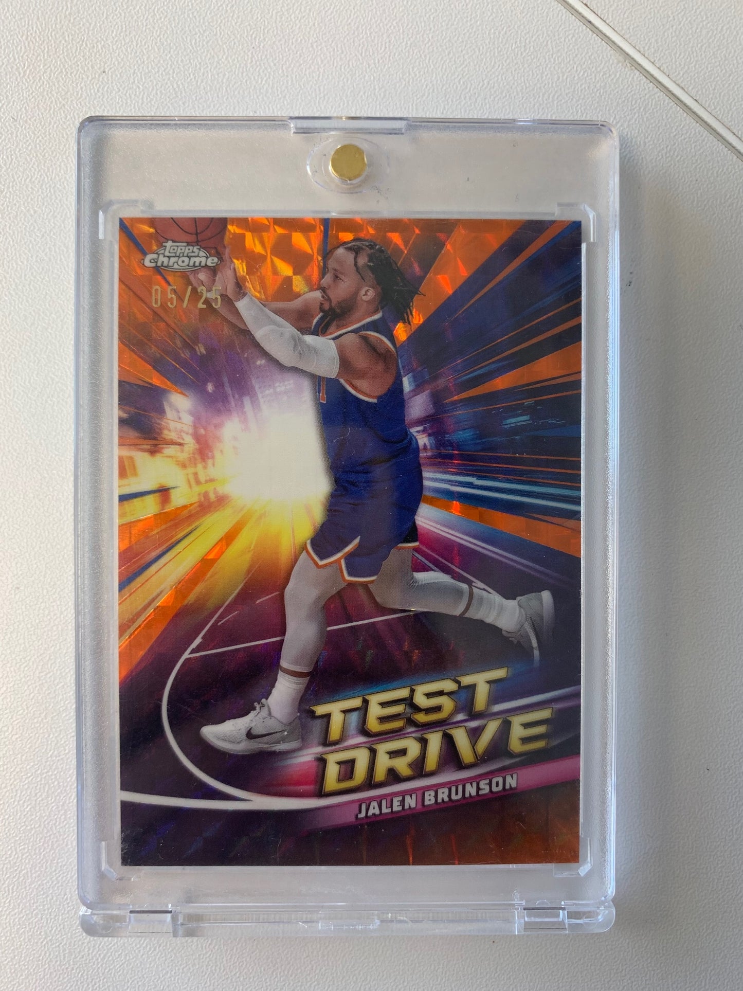 2024-25 Topps Chrome #TD-15 Jalen Brunson Test Drive Orange Refractor #/25