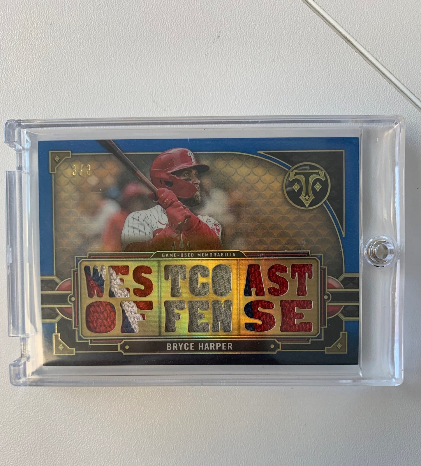 2022 Topps Triple Threads #TTR-BH1 Bryce Harper Triple Relics 3/3 JERSEY #