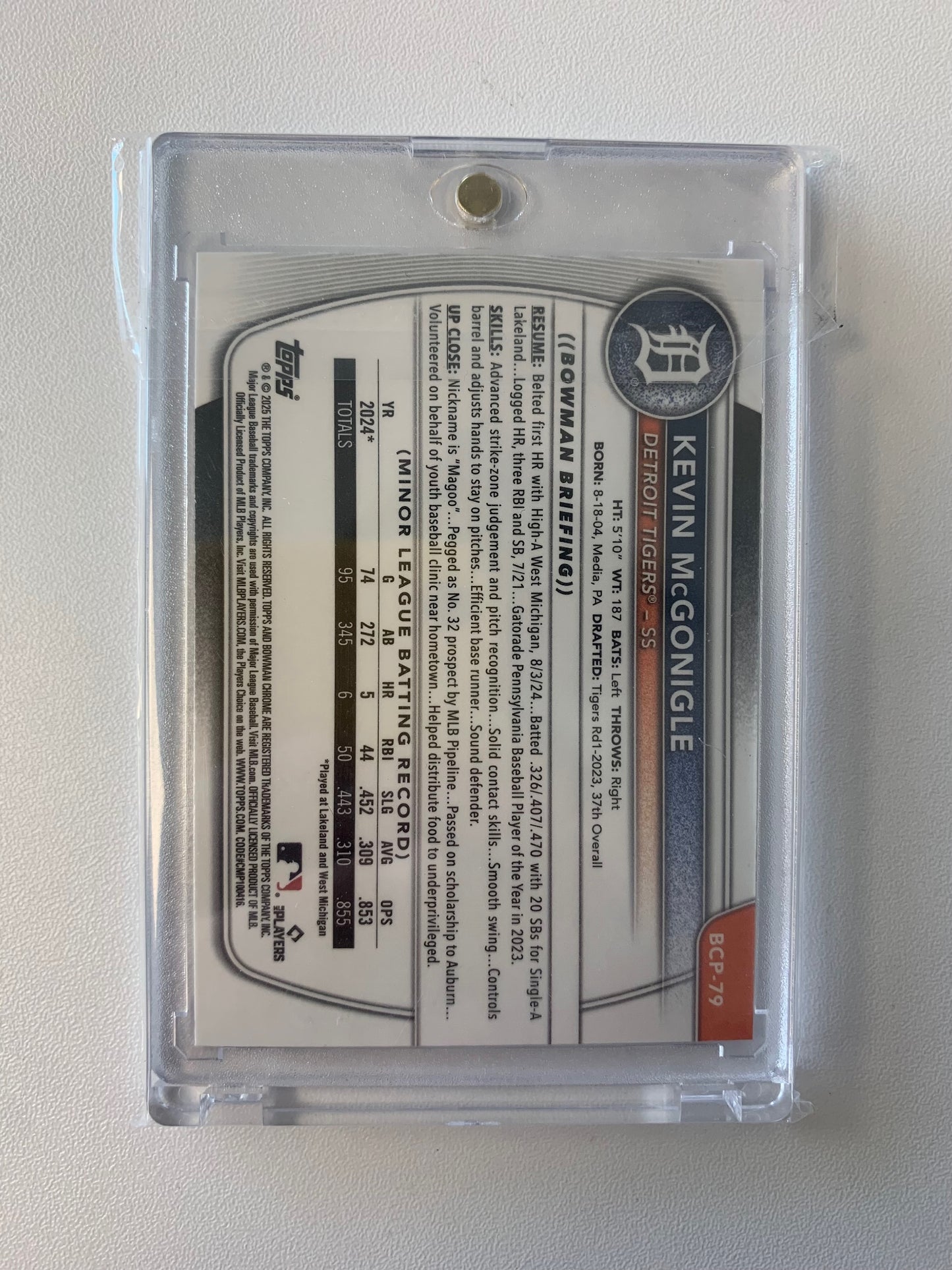 2025 Bowman Sapphire Edition #BCP-79 Kevin Mcgonigle