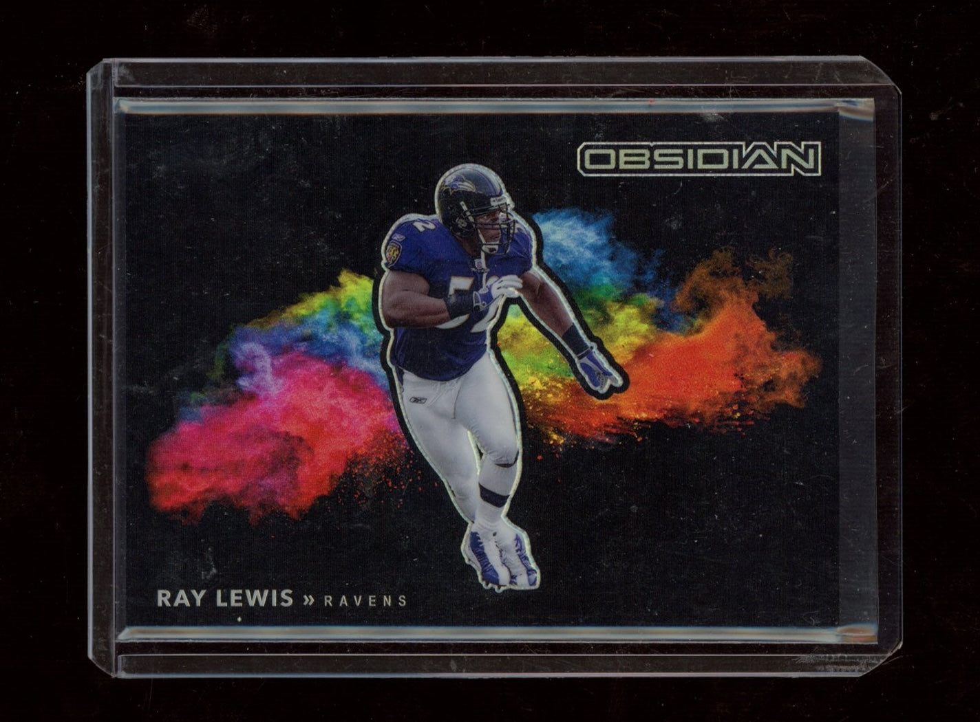 2021 Panini Obsidian #CB-19 Ray Lewis Color Blast Black