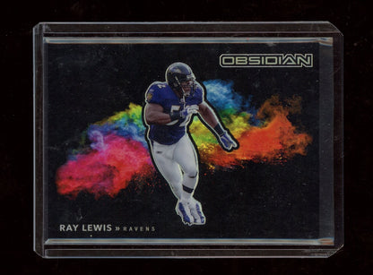 2021 Panini Obsidian #CB-19 Ray Lewis Color Blast Black