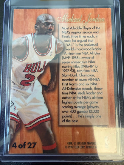 1995-96 Fleer #4 Michael Jordan Flair Hardwood Leader