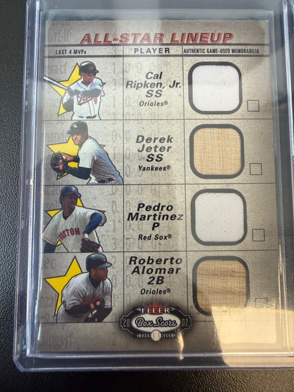 2002 Fleer Box Score Ripken Jr. Jeter Martinez Alomar All-Star Relic