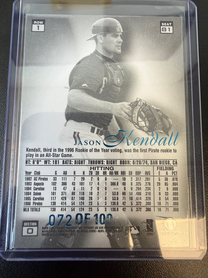 1997 Flair Showcase #81 Jason Kendall Legacy Collection Row 1 (Grace) #/100