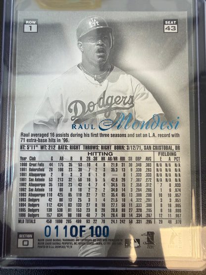 1997 Flair Showcase #43 Raul Mondesi Legacy Collection Row 1 (Grace) #/100