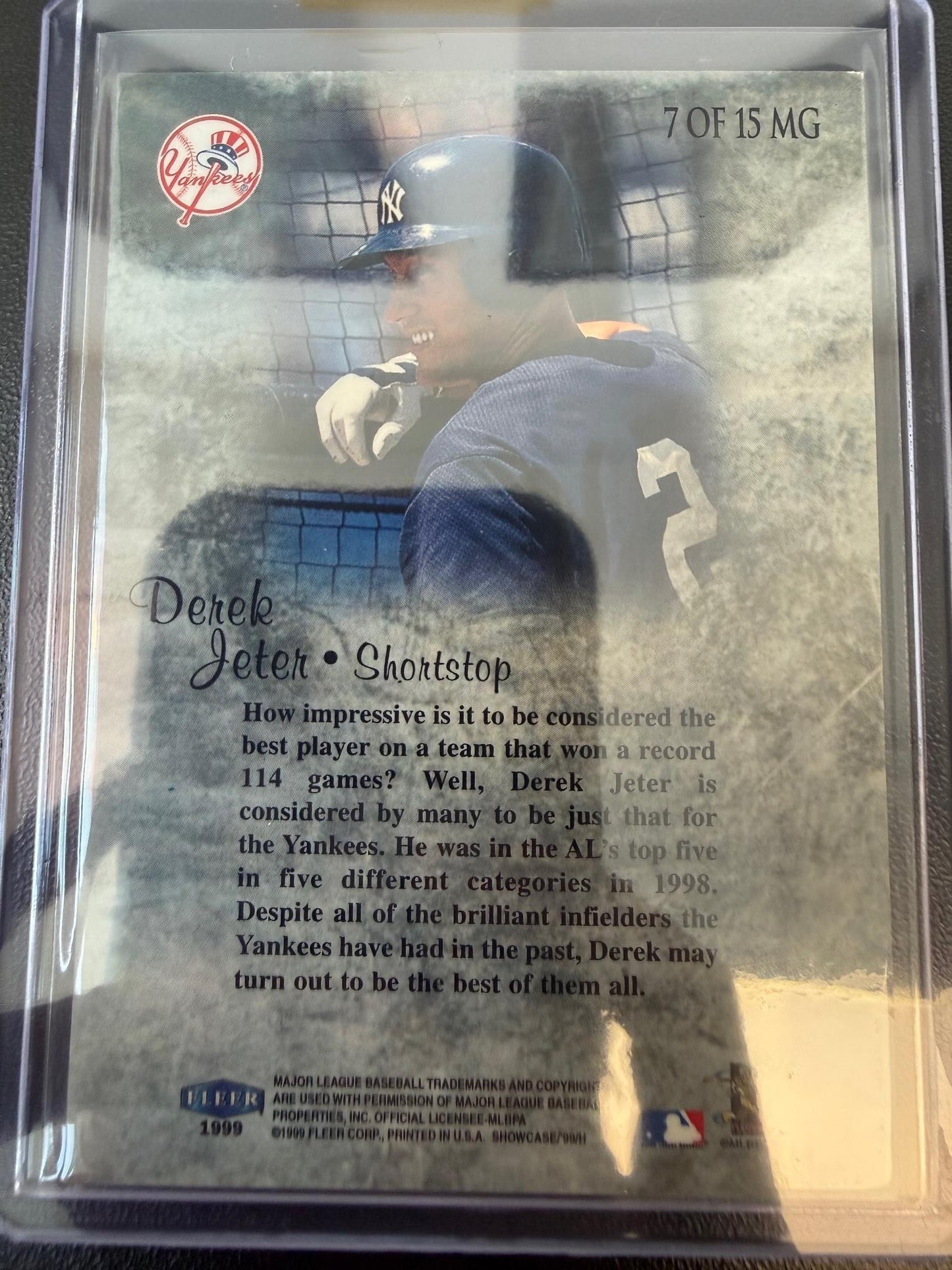 1999 Flair Showcase #7 MG Derek Jeter Measure of Greatness #/500