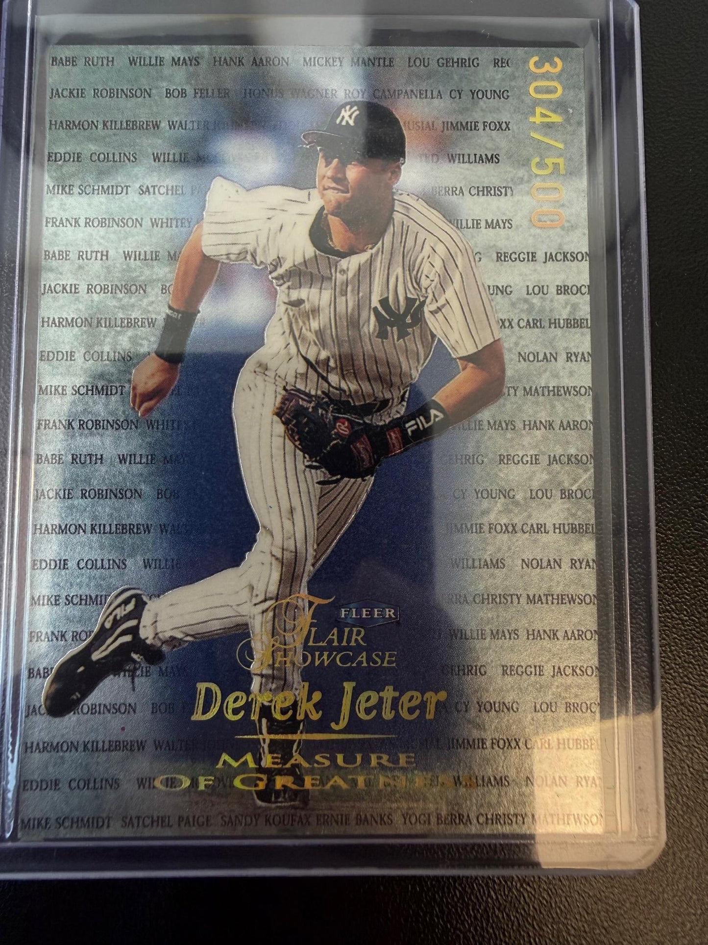 1999 Flair Showcase #7 MG Derek Jeter Measure of Greatness #/500