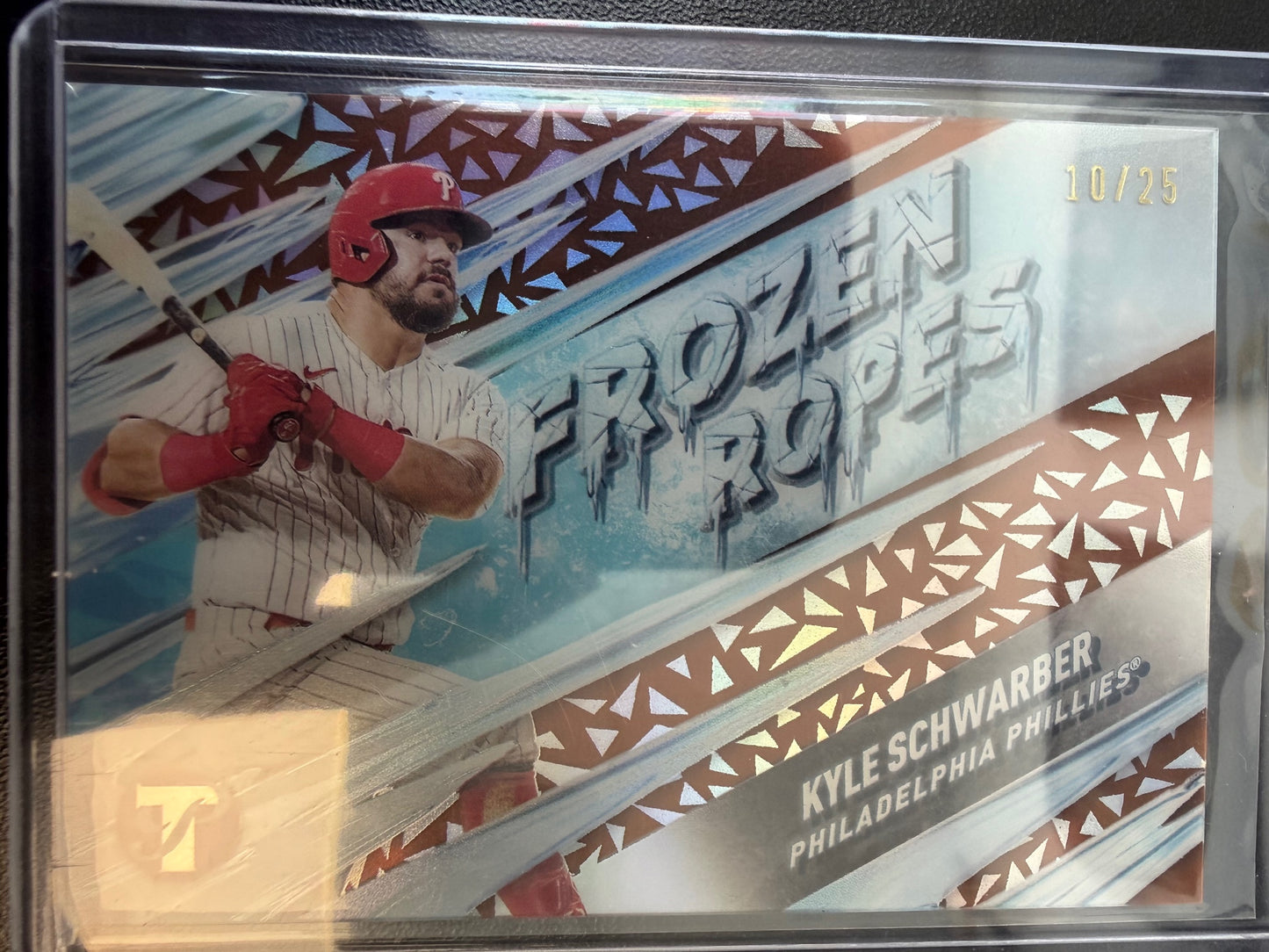 2024 Topps Pristine #FR-12 Kyle Schwarber Frozen Ropes Orange #/25