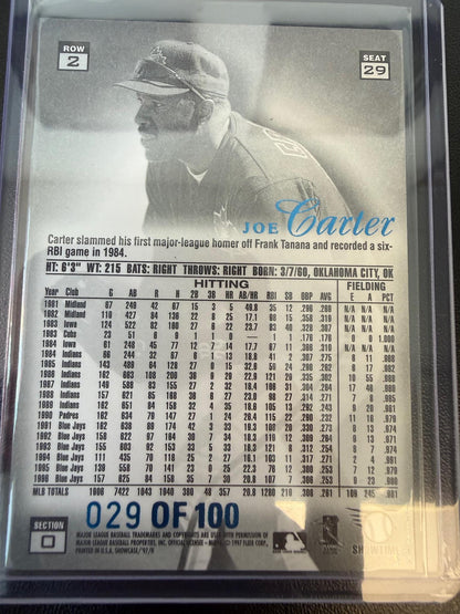 1997 Flair Showcase #29 Joe Carter Legacy Collection Row 0 (Showcase) #/100