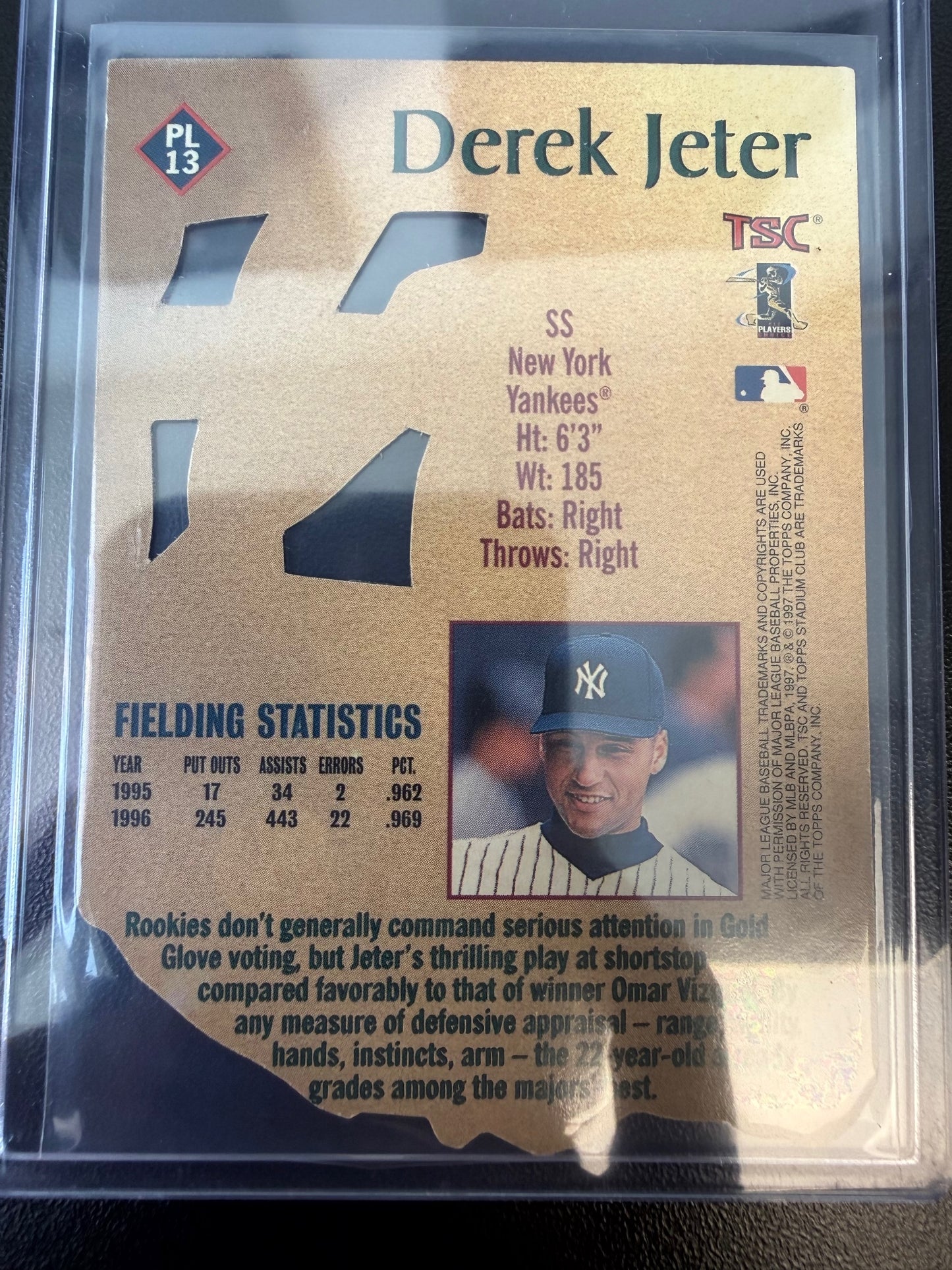 1997 Stadium Club #PL13 Derek Jeter Patent Leather
