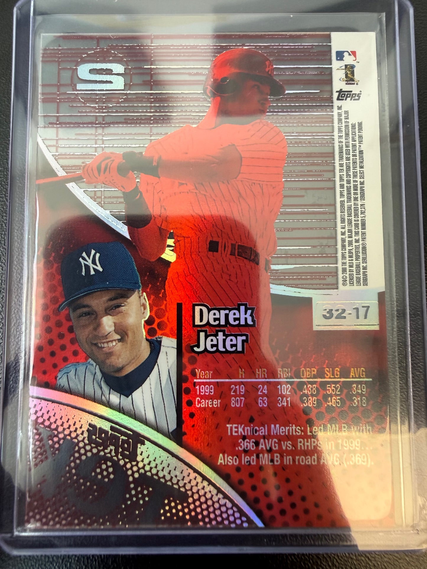 2000 Topps Tek #32-17 Derek Jeter Pattern 17